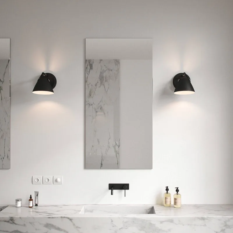 Wandlamp Strap met leren riem, zwart by Nordlux in Black, Chrome – product photo 3 of 4