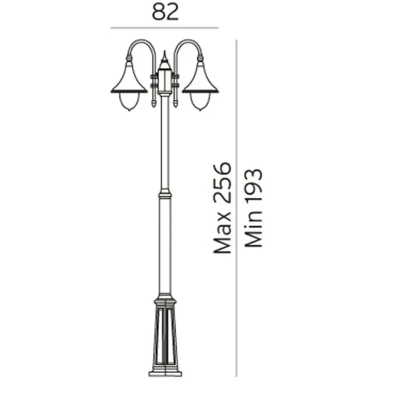 Florence 3 Buiten Park Lamp Zwart fra Norlys – produktbillede
