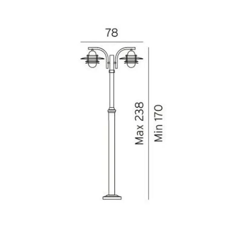 Oslo 2 Buiten Park Lamp Zwart de Norlys – photo du produit