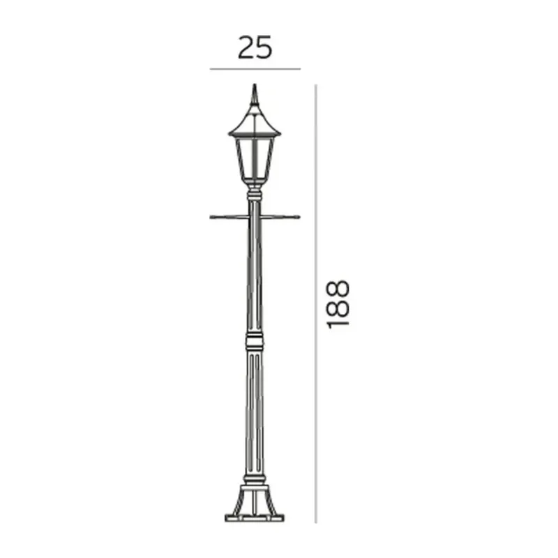 Rimini/Milano 1 Buiten Park Lamp Zwart de Norlys – photo du produit