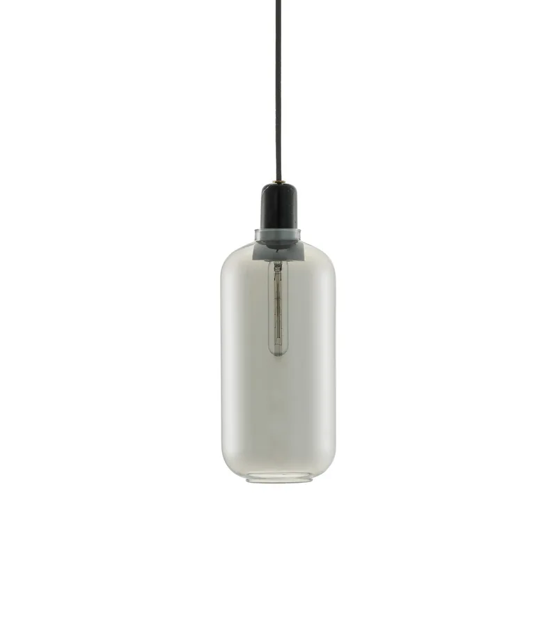 Amp Hanglamp Groot Smoke/Zwart - Normann Copenhagen - Woonkamer - Glas by Normann Copenhagen – product photo