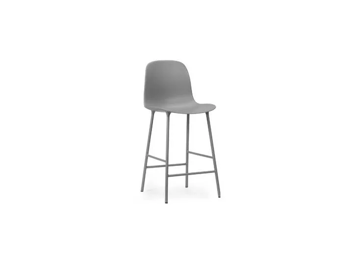 Chaise de bar en acier et plastique gris 65cm Form de Normann Copenhagen – photo du produit
