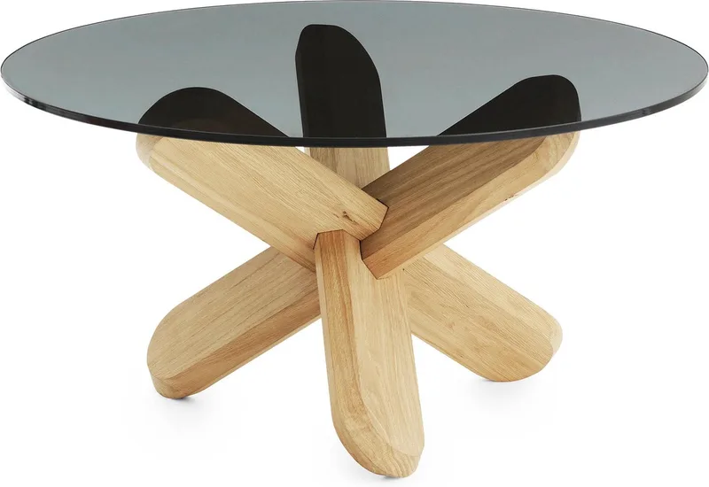 Ding bijzettafel fumé/eiken 40 de Normann Copenhagen en Bruin,Transparant – photo du produit