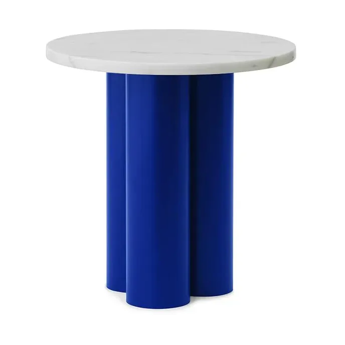 Dit Beistelltisch Ø40 cm White Carrara-bright blue by Normann Copenhagen – product photo