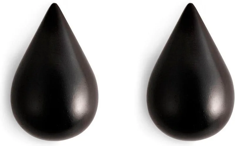 Dropit haak 2 stuks large van Normann Copenhagen in Zwart – productfoto