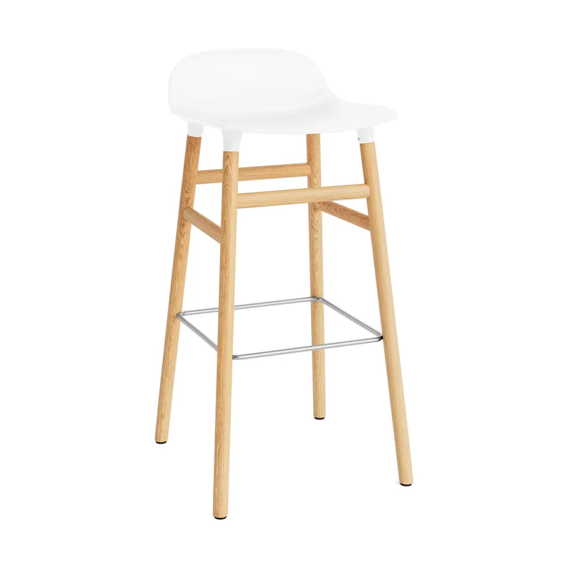 Form Barstuhl Eichen-Beine 75cm Weiß by Normann Copenhagen – product photo
