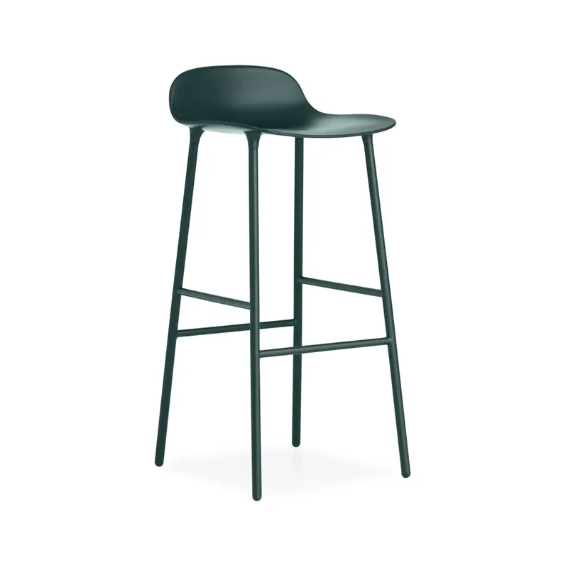 Form Barstuhl hoch Green, grün lackierte Stahlbeine från Normann Copenhagen – produktbild
