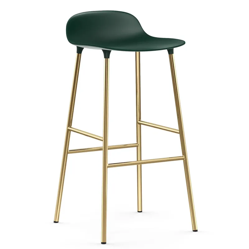 Form Barstuhl Messingbeine 75cm Grün från Normann Copenhagen – produktbild