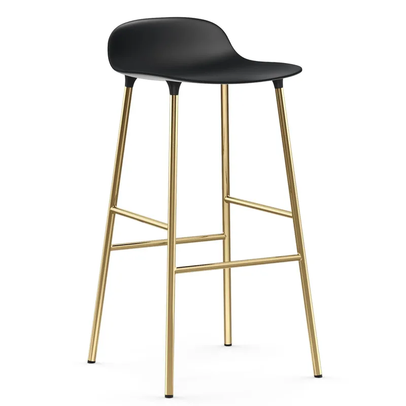 Form Barstuhl Messingbeine 75cm Schwarz by Normann Copenhagen – product photo