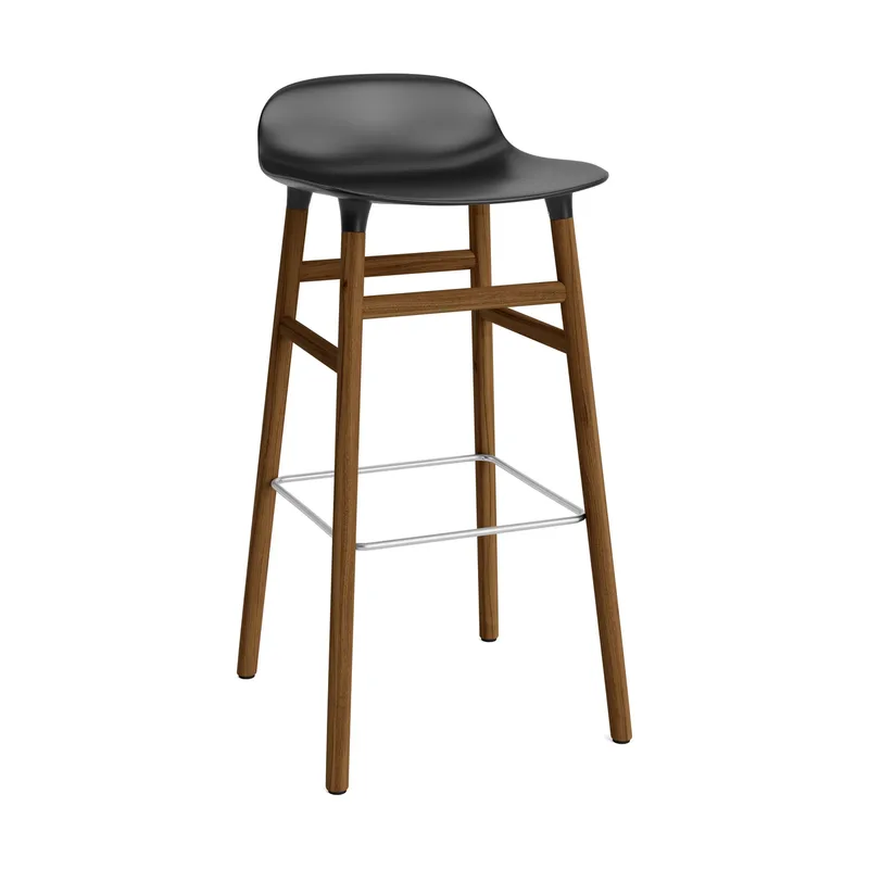 Form Barstuhl valnötsBeine 75cm Schwarz från Normann Copenhagen – produktbild