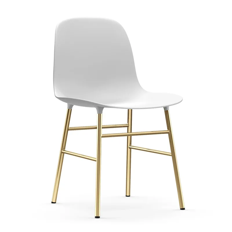 Form Stuhl Messingbeine Weiß van Normann Copenhagen – productfoto