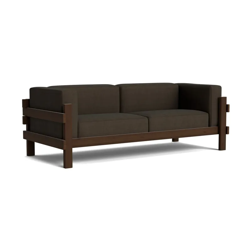 Kube Sofa Braun lackierte Fichte-Stoff Remix 356 Brown, 220 cm från Normann Copenhagen – produktbild