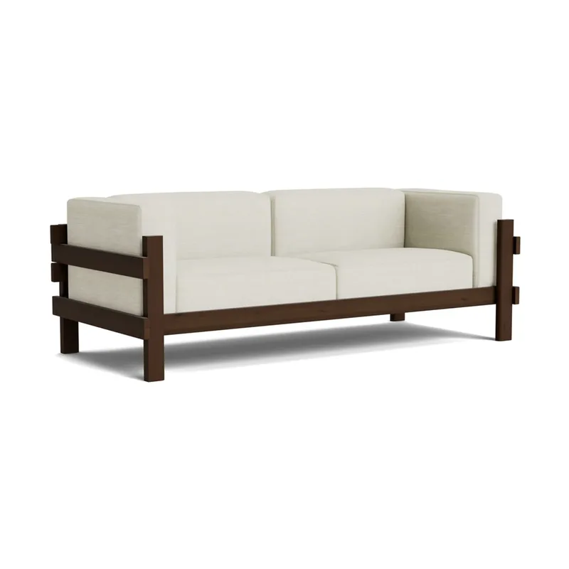 Kube Sofa Braun lackierte Kiefer-Stoff Remix 223 Beige, 220 cm by Normann Copenhagen – product photo
