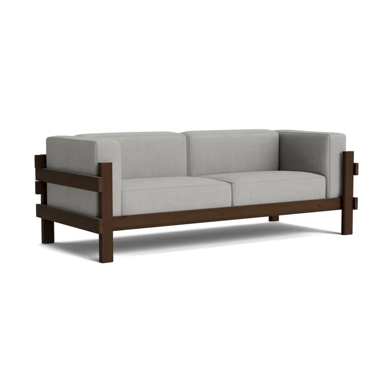 Kube Sofa Braun lackierte Kiefer–Stoff Remix 143 Grey, 220 cm von Normann Copenhagen – Produktfoto