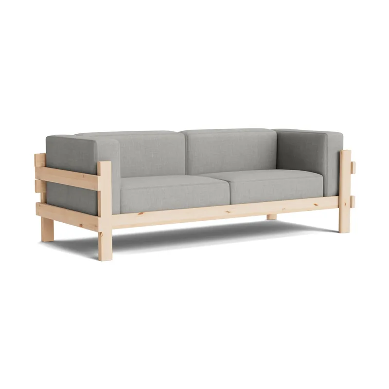 Kube Sofa Lackierte Kiefer-Stoff Remix 143 Grey, 220 cm von Normann Copenhagen – Produktfoto