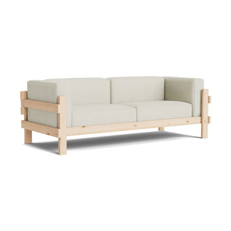 Kube Sofa Lackiertes Kiefernholz-Stoff Remix 223 Beige, 220 cm by Normann Copenhagen – product photo