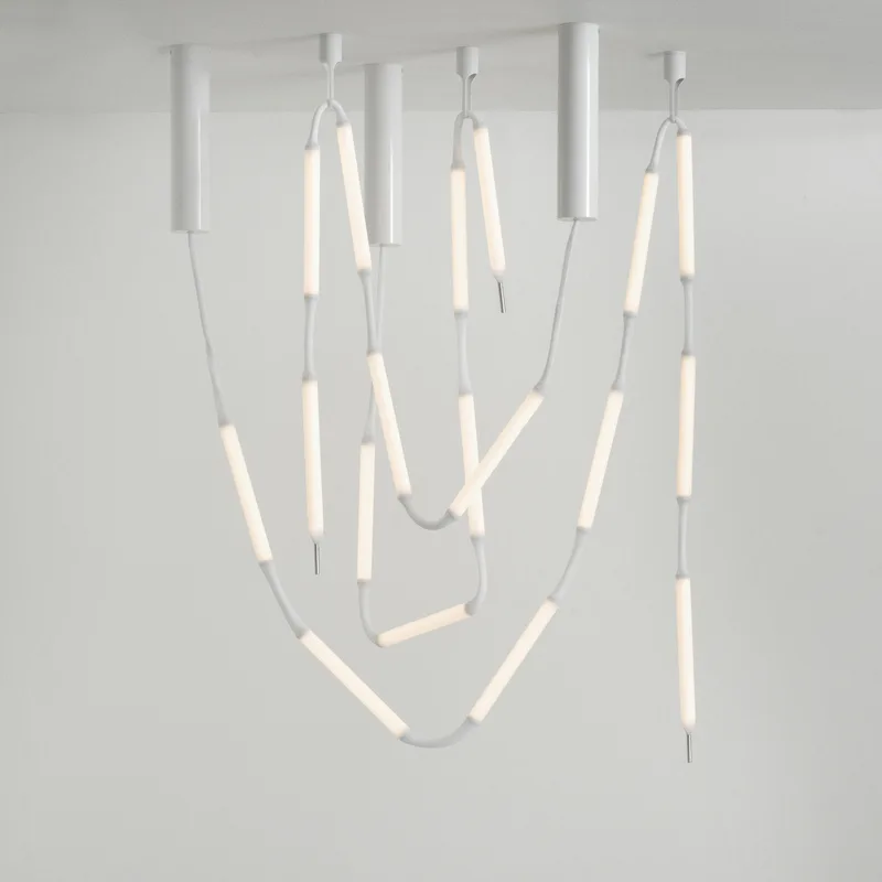 LED hanglamp Reb, 8-lamps, wit, lengte 404 cm, EU - Normann Copenhagen - Woonkamer - Modern - Kunststof - Meerdere lampen by Normann Copenhagen – product photo