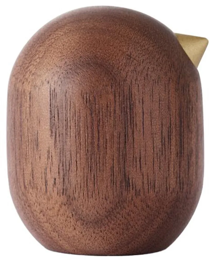 Little Bird Decoratie 4,5cm Walnoot van Normann Copenhagen in Bruin – productfoto