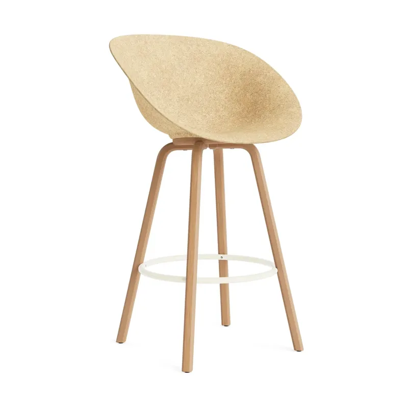 Mat Bar Armchair Armlehnstuhl 75 cm Hemp-beech-cream steel från Normann Copenhagen – produktbild