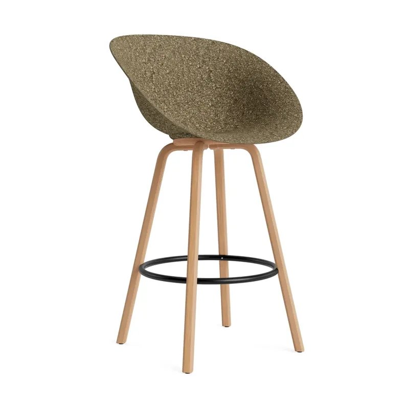 Mat Bar Armchair Armlehnstuhl 75 cm Seaweed-beech-black steel från Normann Copenhagen – produktbild