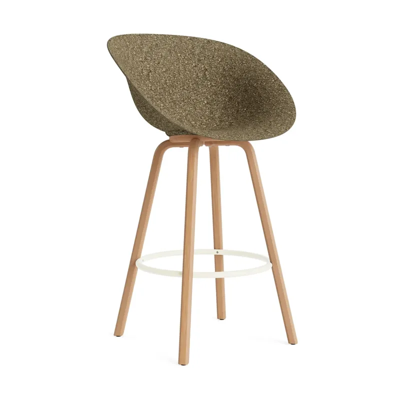 Mat Bar Armchair Armlehnstuhl 75 cm Seaweed-beech-cream steel från Normann Copenhagen – produktbild