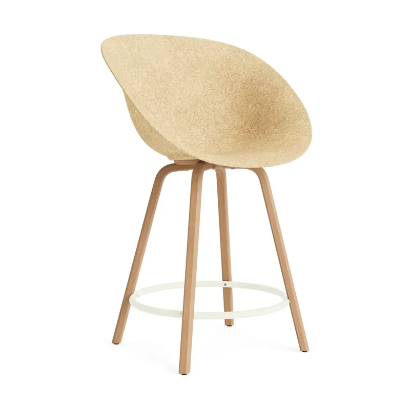 Mat Bar Armchair Barhocker 65 cm Hemp-beech-cream steel från Normann Copenhagen – produktbild