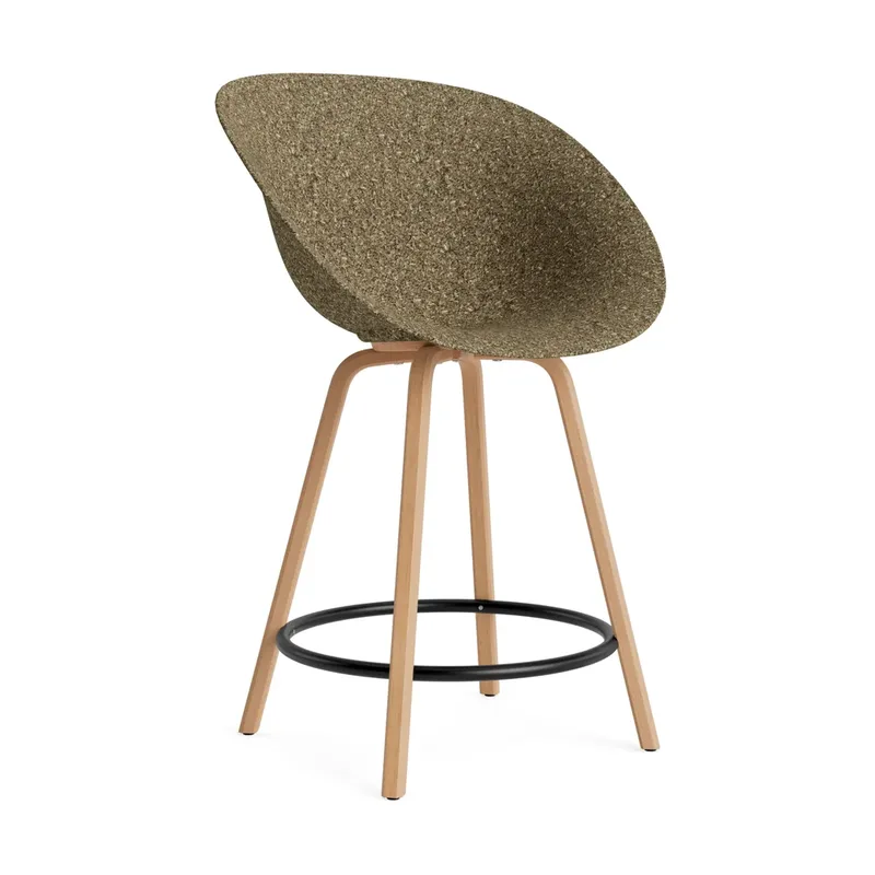 Mat Bar Armchair Barhocker 65 cm Seaweed-beech-black steel by Normann Copenhagen – product photo