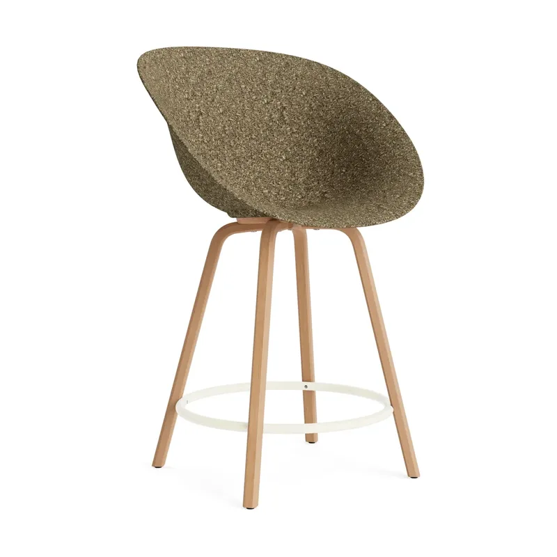 Mat Bar Armchair Barhocker 65 cm Seaweed-beech-cream steel från Normann Copenhagen – produktbild