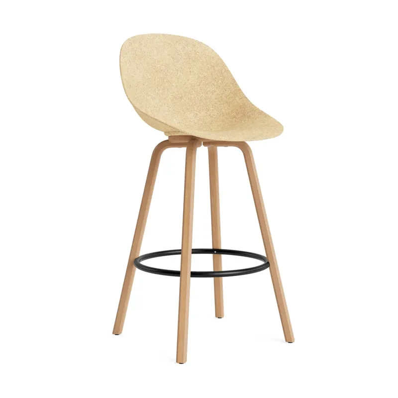 Mat Bar Chair Barhocker 75 cm Hemp-beech-black steel von Normann Copenhagen – Produktfoto