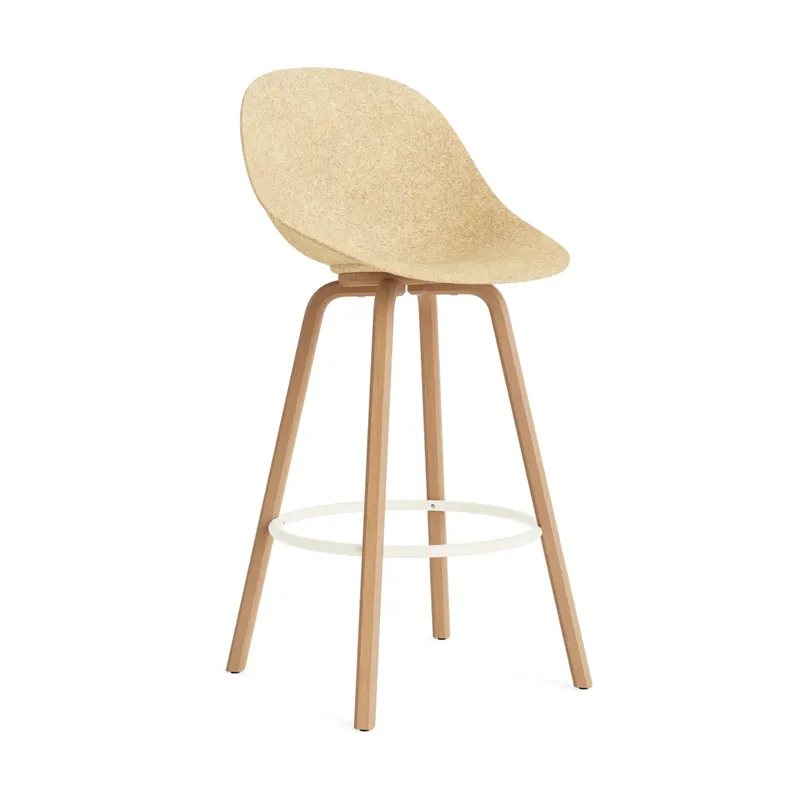 Mat Bar Chair Barhocker 75 cm Hemp-beech-cream steel by Normann Copenhagen – product photo