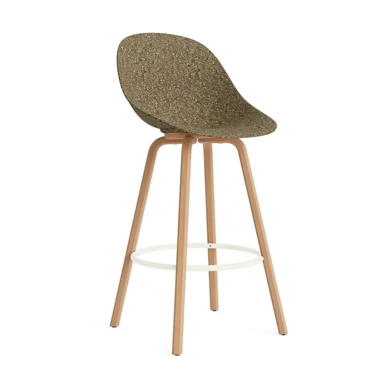 Mat Bar Chair Barhocker 75 cm Seaweed-beech-cream steel by Normann Copenhagen – product photo