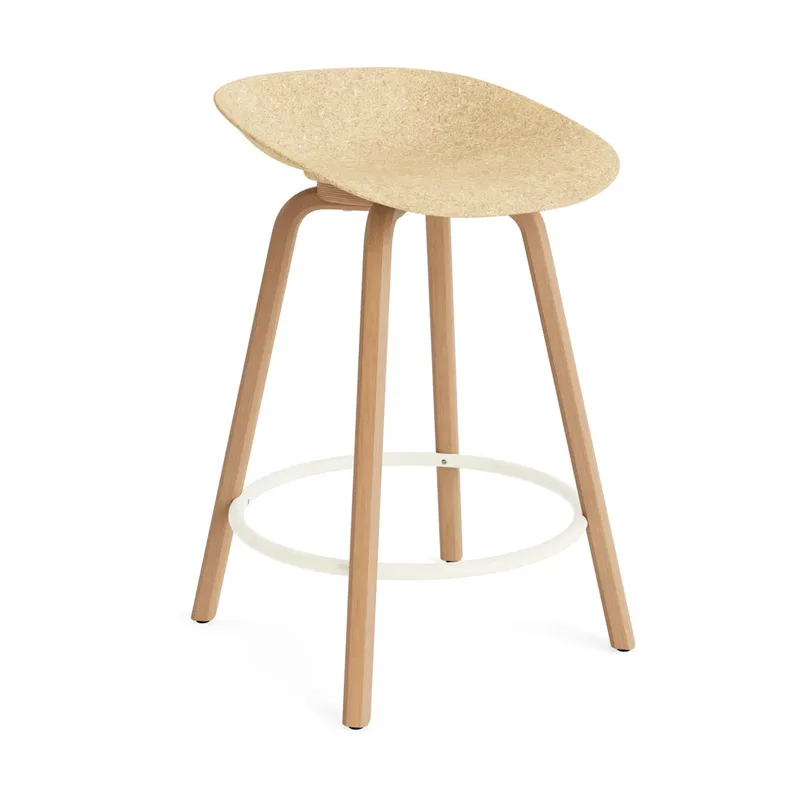 Mat Barstool Barhocker 65 cm Hemp-beech-cream steel by Normann Copenhagen – product photo