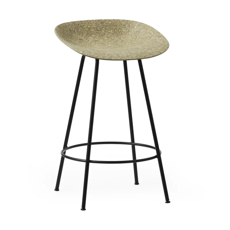 Mat Barstool Barhocker 65 cm Seaweed-black steel von Normann Copenhagen – Produktfoto