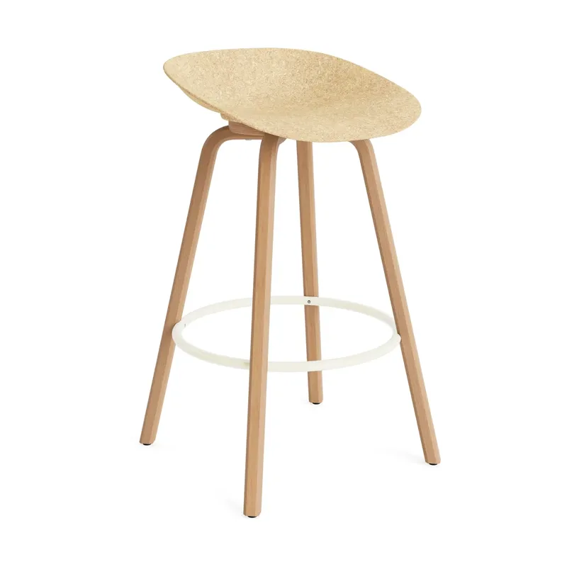 Mat Barstool Barhocker 75 cm Hemp-beech-cream steel by Normann Copenhagen – product photo