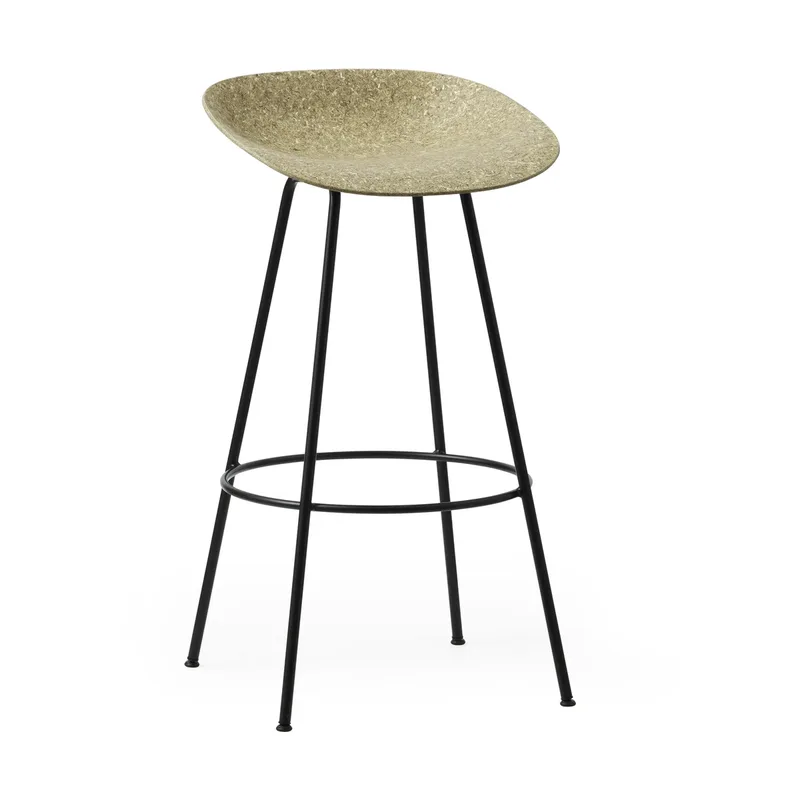 Mat Barstool Barhocker 75 cm Seaweed-black steel by Normann Copenhagen – product photo