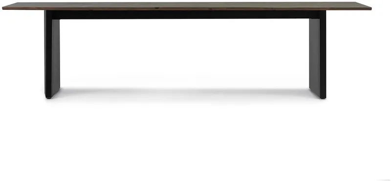 Panel Table 90 x 300 cm Black/Dark Brown - eettafel met grenen blad op stalen onderstel van Normann Copenhagen in Zwart – productfoto