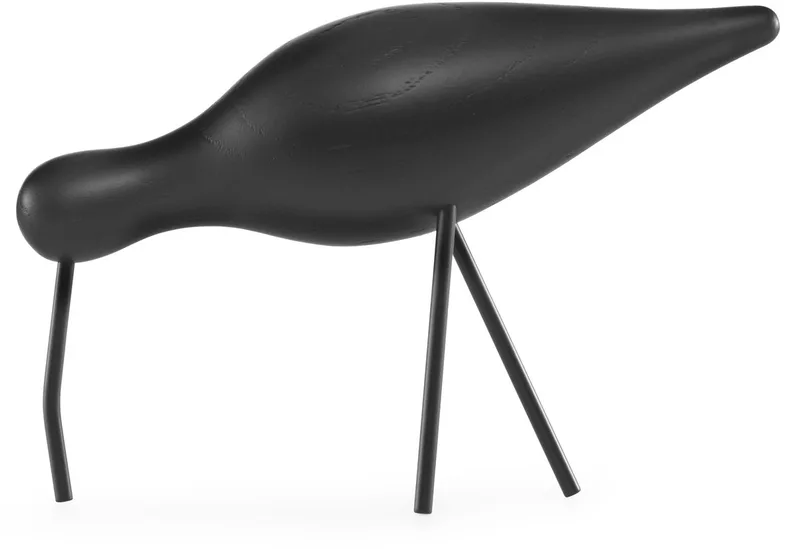 Shorebird Vogel Decoratie Large Black/black by Normann Copenhagen in Zwart – product photo
