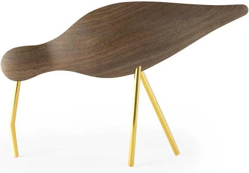 Shorebird Vogel Decoratie Large Walnoot Messing van Normann Copenhagen in Bruin – productfoto