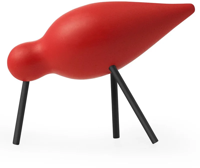 Shorebird Vogel Decoratie Medium Red by Normann Copenhagen in Rood – product photo