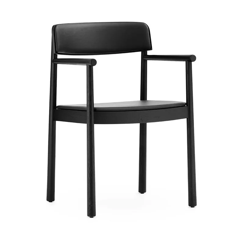 Timb Sessel mit Sitzkissen Black/ Ultra Leather - Black von Normann Copenhagen – Produktfoto