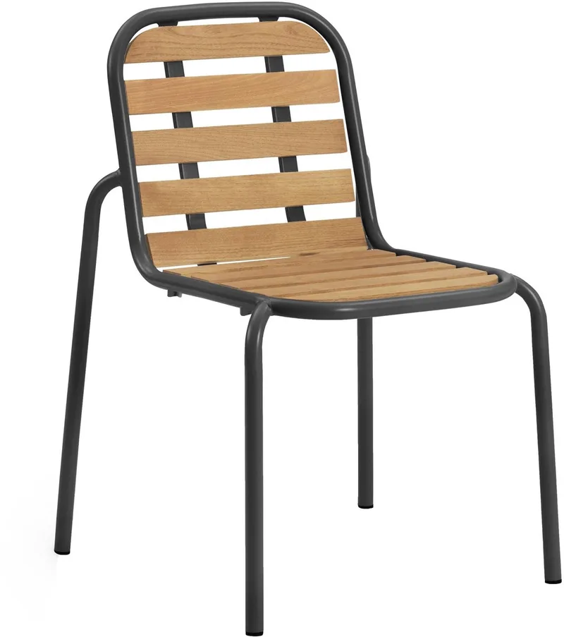 Vig - Buitenstoel, robinia naturel by Normann Copenhagen in Zwart – product photo