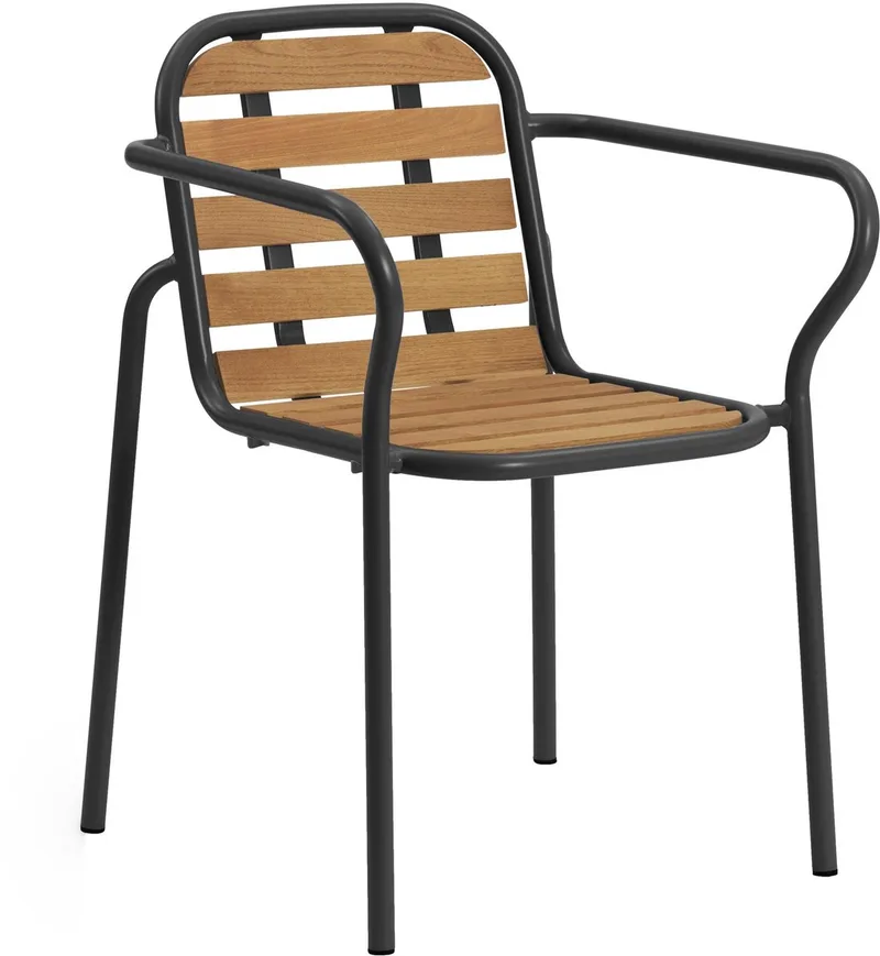 Vig - Fauteuil voor buiten, robinia naturel by Normann Copenhagen in Zwart – product photo