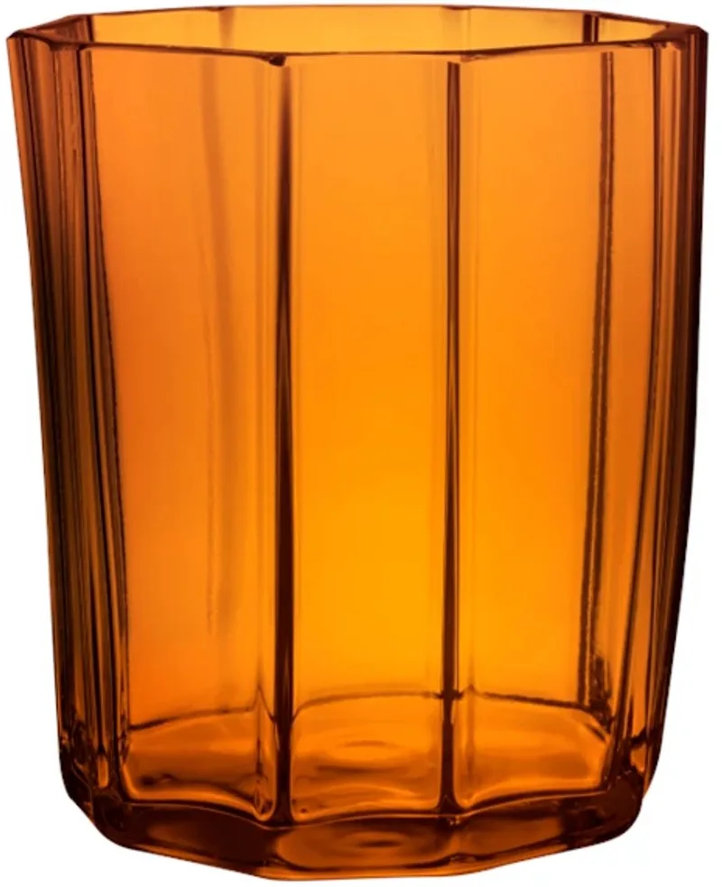 Reed theelichthouder / vaasje H8.5cm D7.5cm amber från Orrefors i Oranje – produktbild