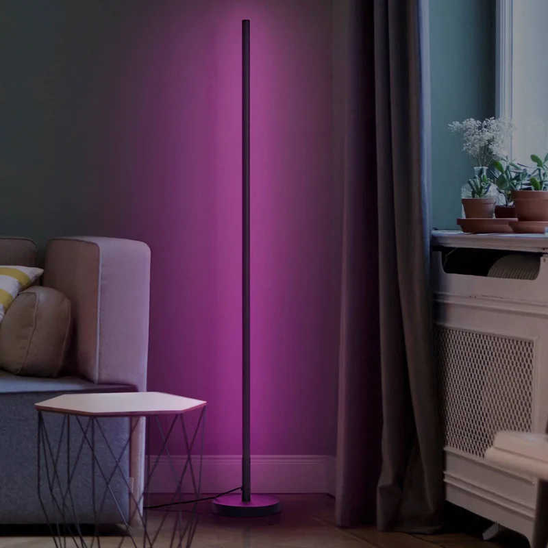 WiFi LED vloerlamp ROUND 140 cm RGB CCT van OSRAM SMART+ in Zwart – productfoto