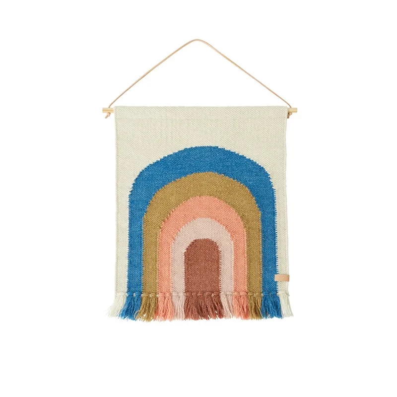 Follow The Rainbow Mini Wandkleed - Blue de OYOY Living Design en Bruin – photo du produit