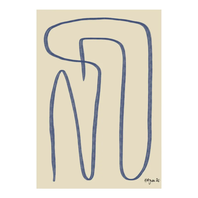 Different Ways Poster blau 50 x 70cm van Paper Collective – productfoto