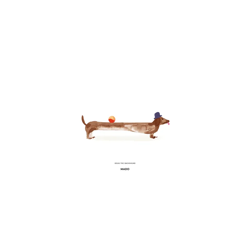 Doug the Dachshund Poster 30 x 40cm van Paper Collective – productfoto