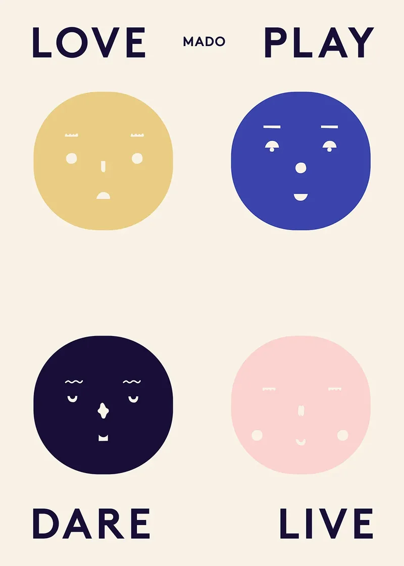 Four Feelings Poster 50 x 70cm van Paper Collective – productfoto