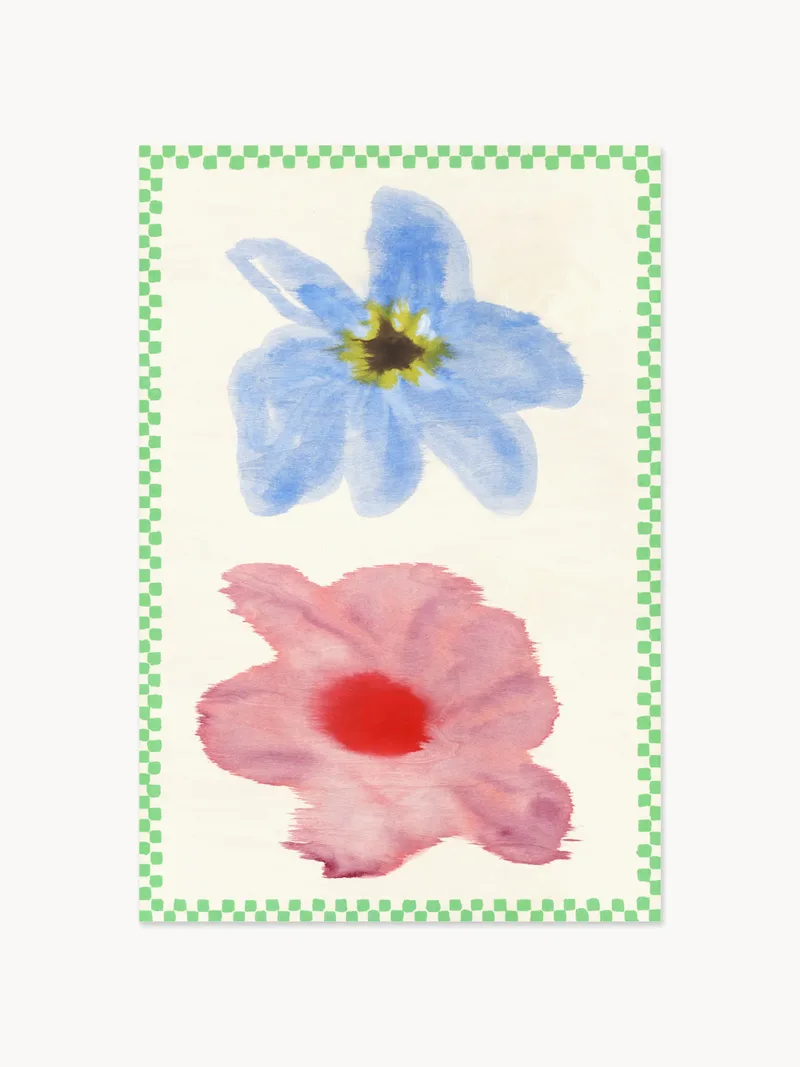 Poster Flower with Checks 01 van Paper Collective – productfoto