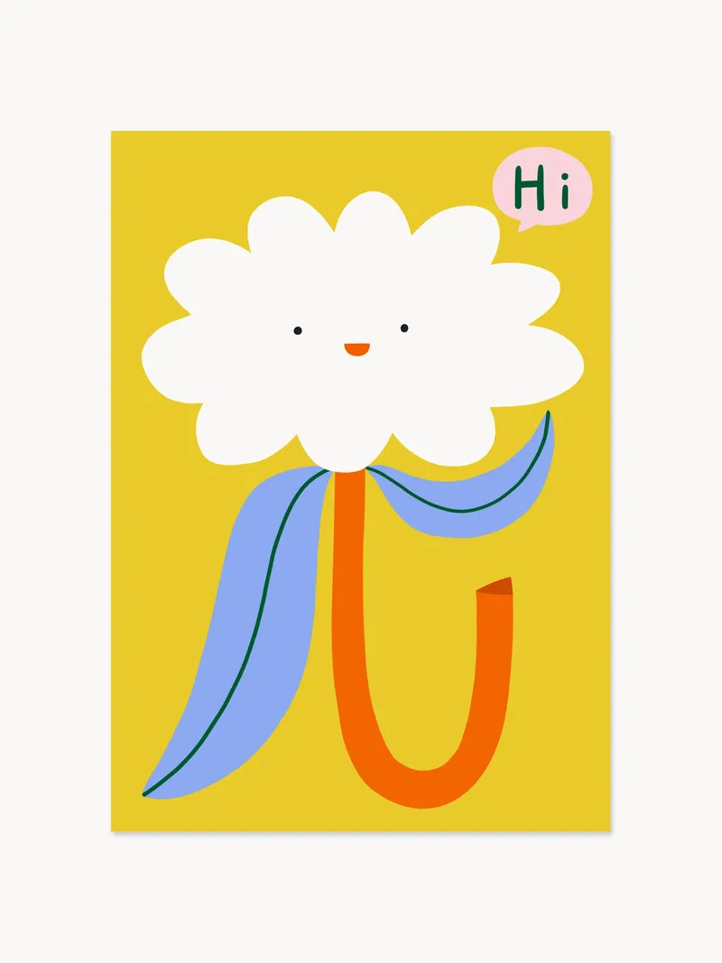 Poster Hi Flower 01 van Paper Collective – productfoto